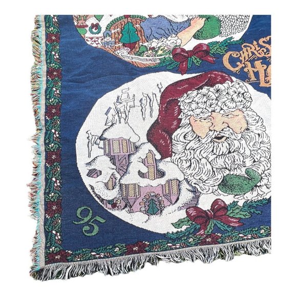 Vintage Christmas Throw "Christmas at Home" by Chatham Royal Tapestries Jacquard - Picture 5 of 13